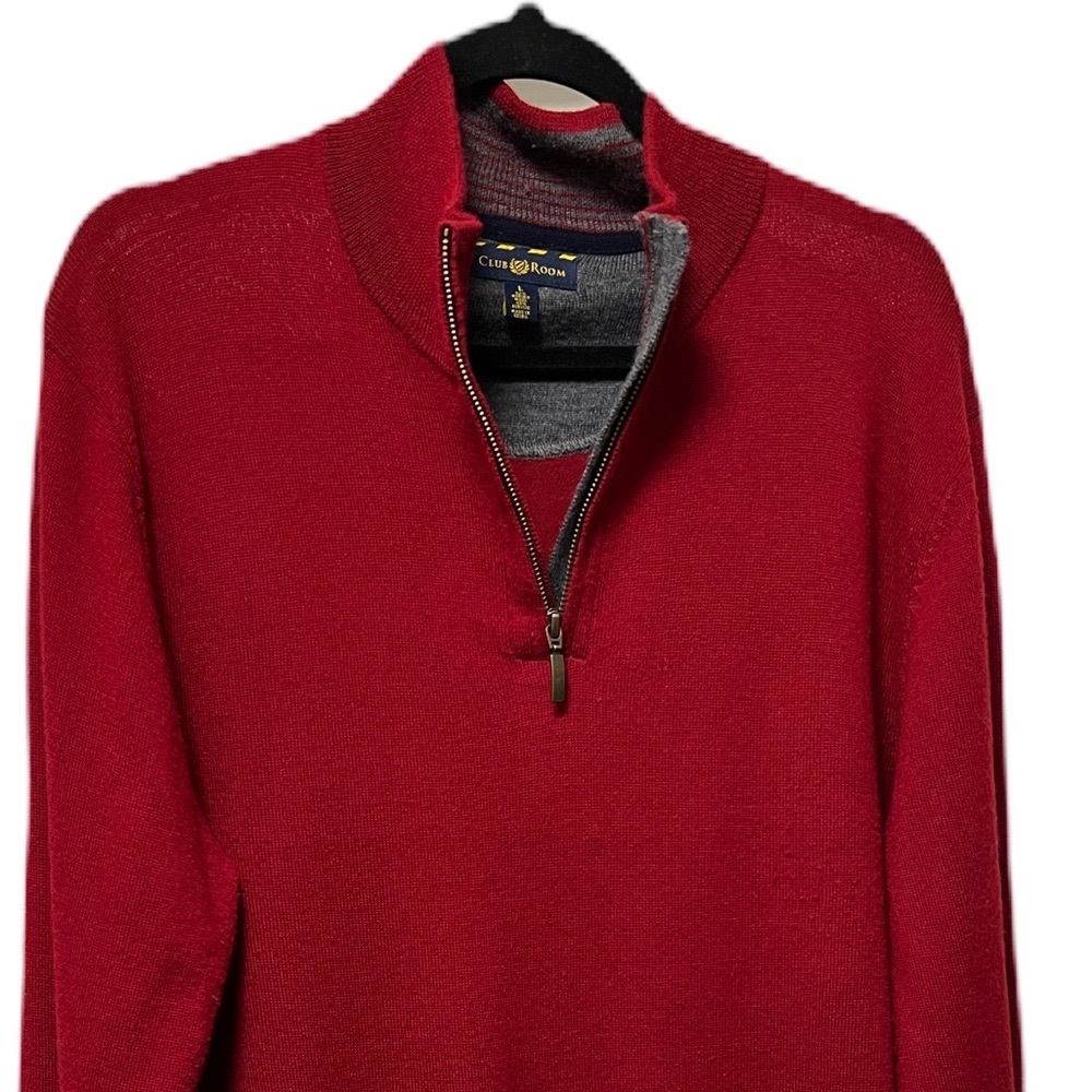 Clubroom, Red quarter zip pullover Large